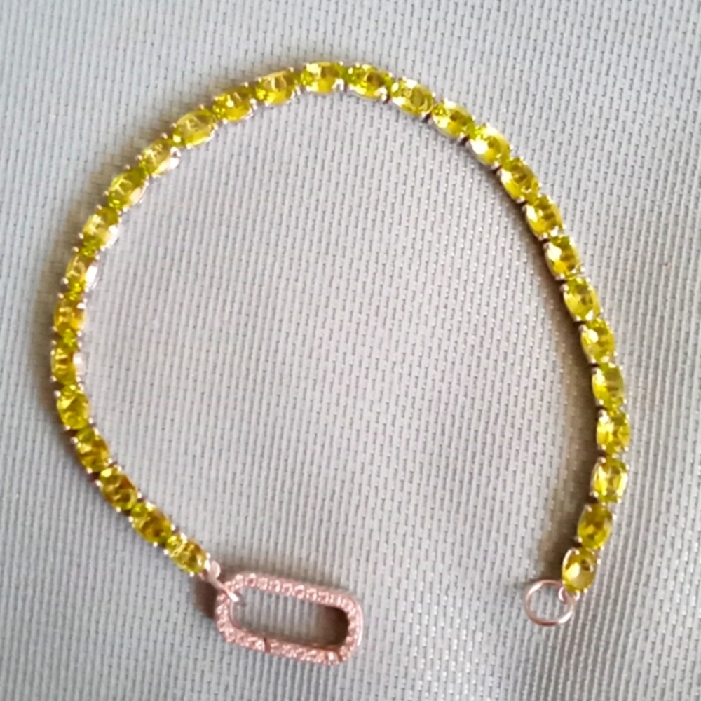 PERIDOT, NATURAL WHITE ZIRCON FANCY BRACELET